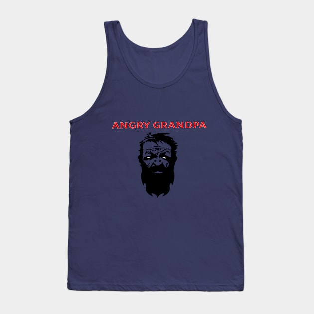 Illustration of angry grandfather together with red letters Tank Top by whatever comes to mind 2